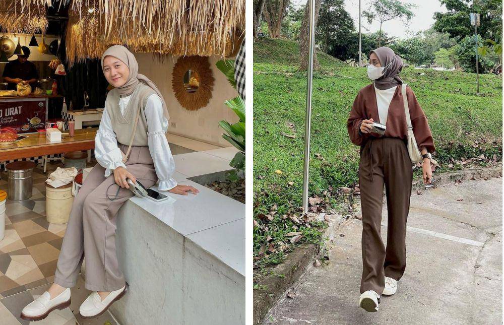 inspirasi padu padan outfit earth tone color (instagram.com/ndahdwi_)