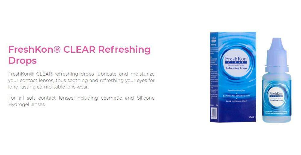 FreshKon Clear Refreshing Drops merupakan salah satu cairan softlens yang bagus (freshkon.com)