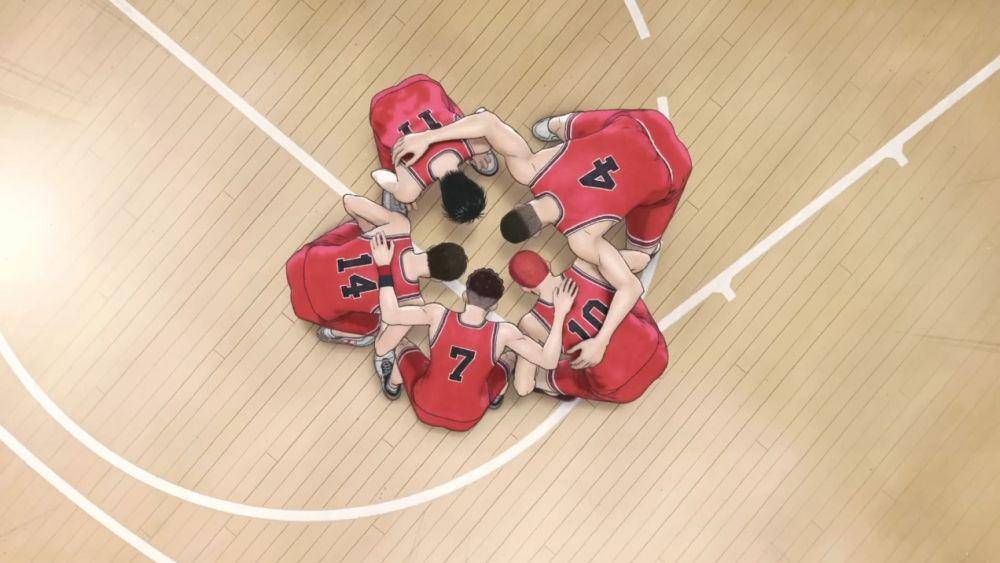 Tim Shohoku bersiap melawan Sannoh. (dok. Toei Animation/The First Slam Dunk)
