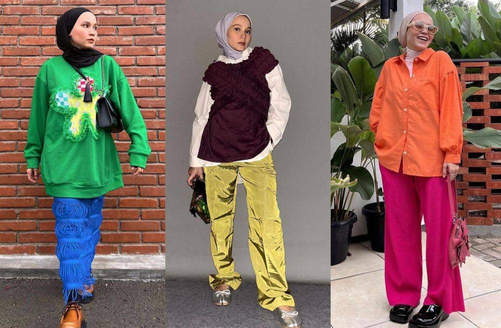 12 Padu Padan OOTD Tabrak Warna ala Nissa Chair, Modis dan Nyentrik