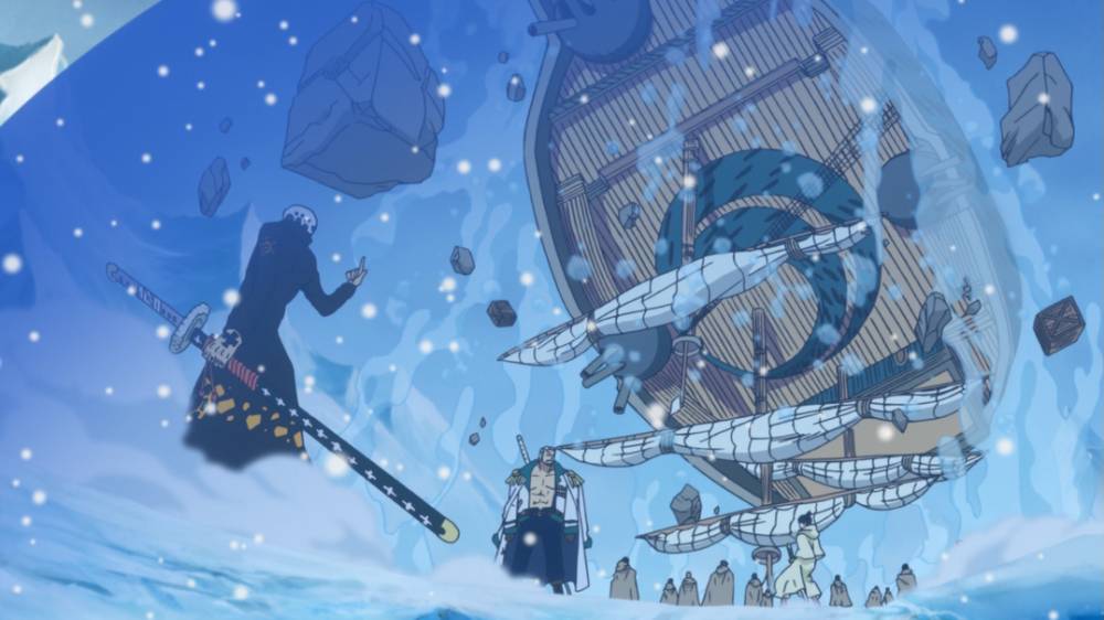 Law menggunakan Takt. (dok. Toei Animation/One Piece)