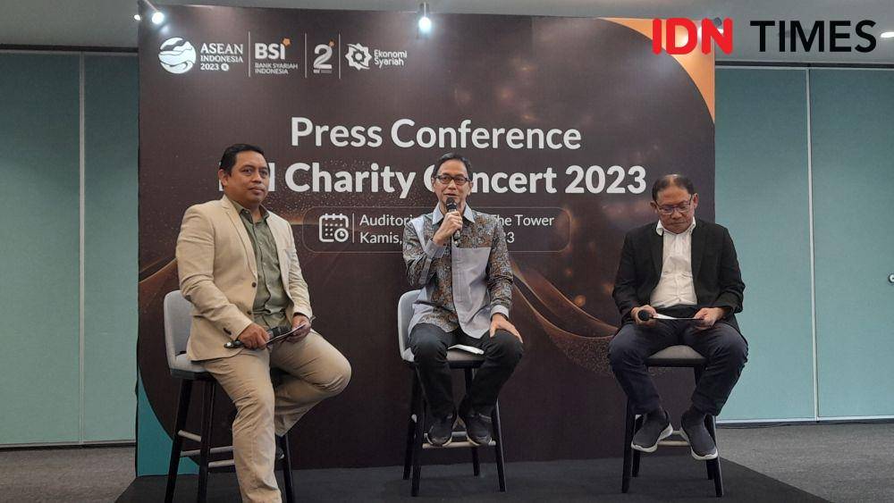 Konferensi pers BSI Charity Concert 2023, Kamis (23/02/2023) di Jakarta.( IDN Times, Raihan Ali)