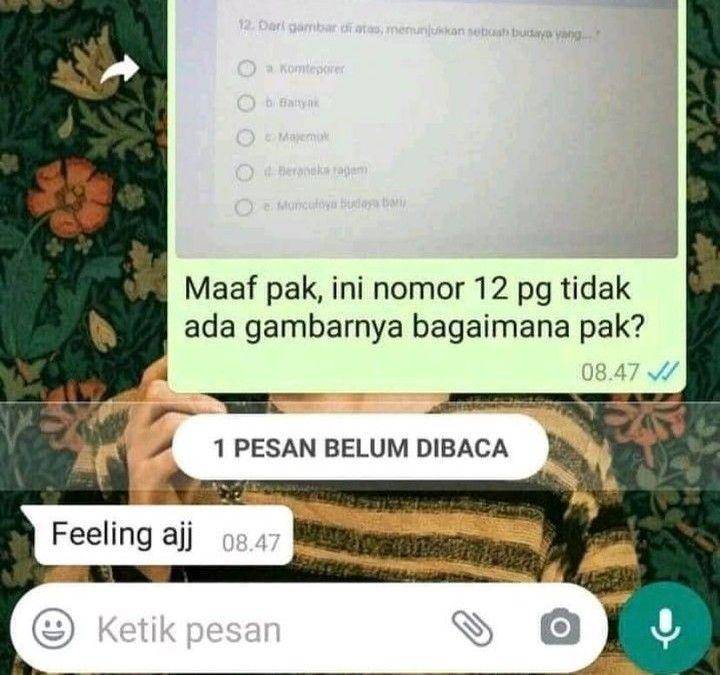 Ilustrasi chat lucu saat bertanya (instagram.com/dagelan.recehindo)