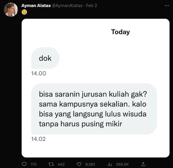 chat nyeleneh netizen Dokter Ayman (twitter.com/AymanAlatas)