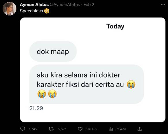chat nyeleneh netizen Dokter Ayman (twitter.com/AymanAlatas)