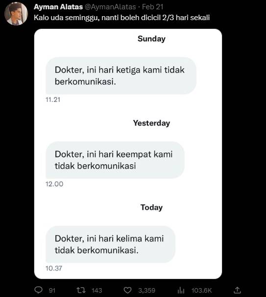 chat nyeleneh netizen Dokter Ayman (twitter.com/AymanAlatas)