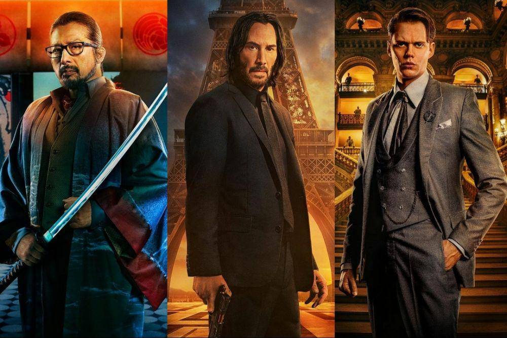Hiroyuki Sanada, Keanu Reeves dan Bill Skarsgård (Instagram.com/johnwickmovie)