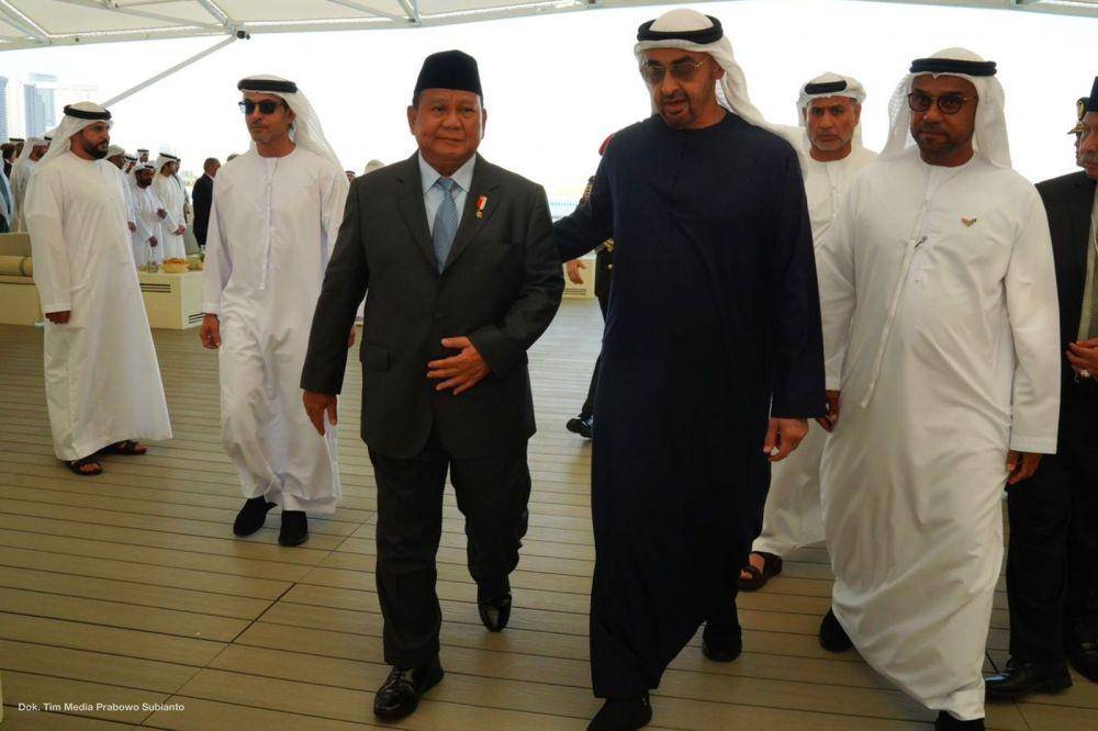 Menteri Pertahanan Prabowo Subianto hadiri undangan dari Presiden Uni Emirat Arab (UEA), Mohammed bin Zayed Al Nahyan pada Rabu, 22 Februari 2023. (Dokumentasi tim media Prabowo)
