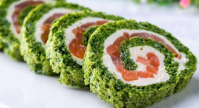 ilustrasi salmon spinach roll (youtube.com/Cooking at home)