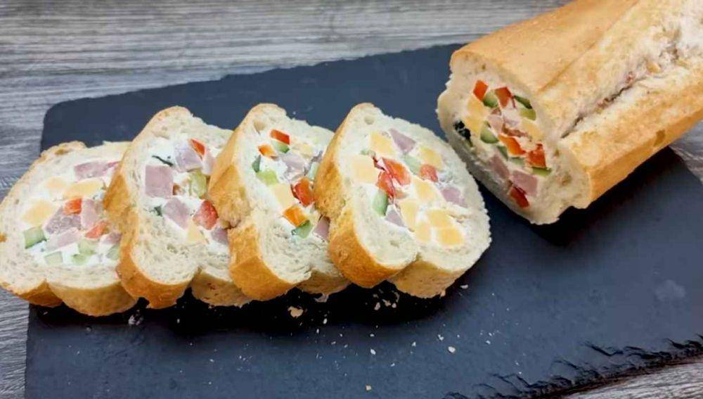 ilustrasi stuffed baguette (youtube.com/Gesundes Essen)