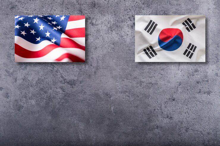 ilustrasi bendera Amerika Serikat dan Korea Selatan (freepik.com/weyo)