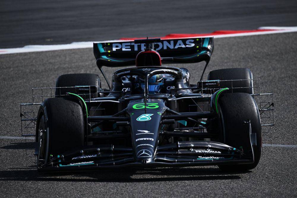 George Russell saat mengikuti tes pramusim Formula 1 2023 di Bahrain. (twitter.com/F1)