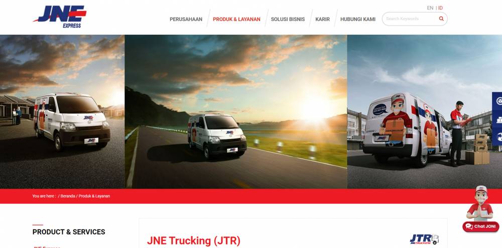 JNE layanan JTR (jne.co.id)
