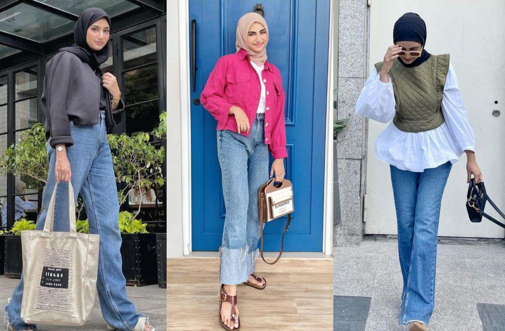 9 Padu Padan Celana Jeans untuk ke Kampus ala Munira Agile, Modis!