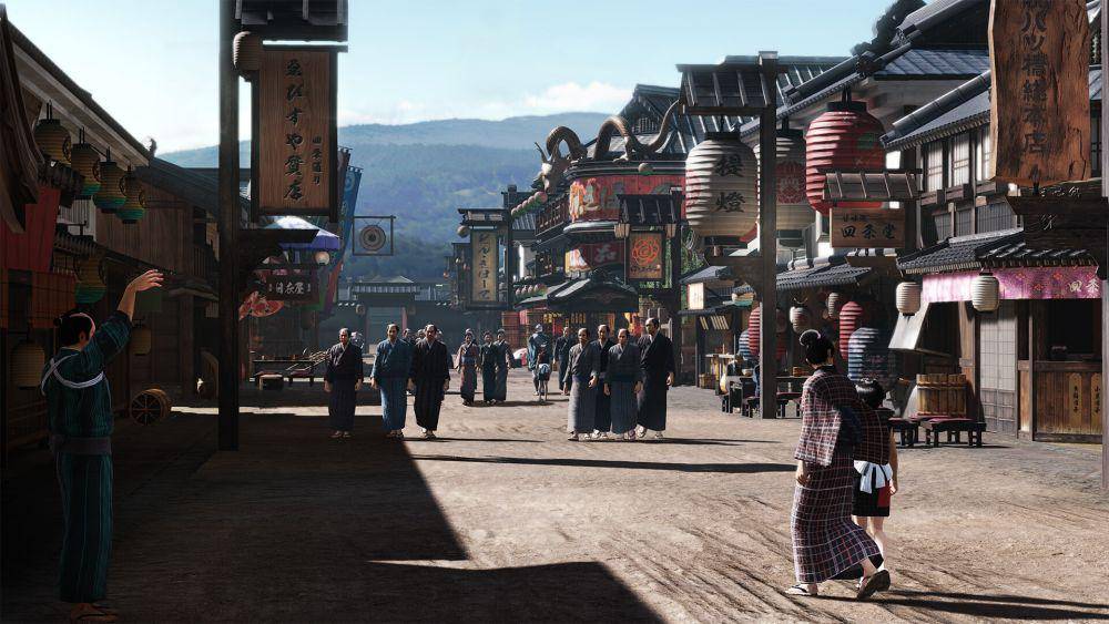 Gambaran kota di Jepang pada era Bakumatsu bisa ditampilkan dengan baik dalam game Like a Dragon: Ishin!. (dok. Ryu Ga Gotoku Studio/Like a Dragon: Ishin!)