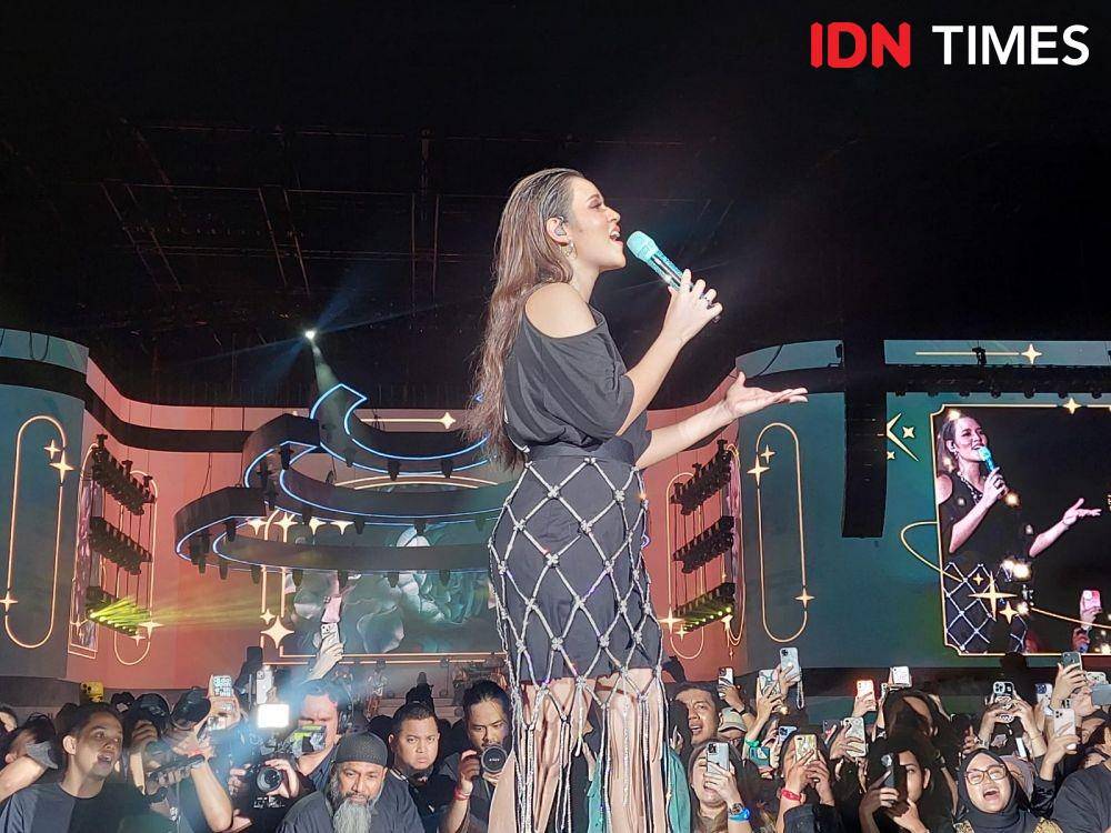 Raisa in Live Concert di Stadion Utama, Gelora Bung Karno, pada Sabtu (25/2/2023) (IDN Times/Erfah Nanda)