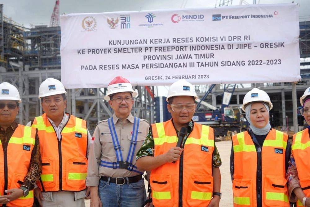 Kunjungan kerja Komisi VI DPR RI ke smelter Manyar di Kawasan Ekonomi Khusus (KEK) Gresik, Jawa Timur, Jumat (24/2). (Dok. Freeport)