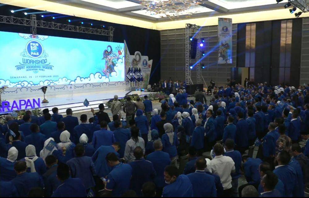 Suasana Rakornas PAN di Semarang, Jateng, Minggu (26/2/2023). (Dok/YoutubePAN)