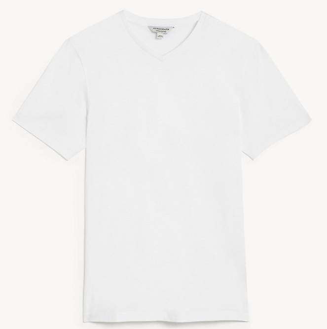 ilustrasi Marks & Spencer Premium Cotton V-Neck (marksandspencer.com)