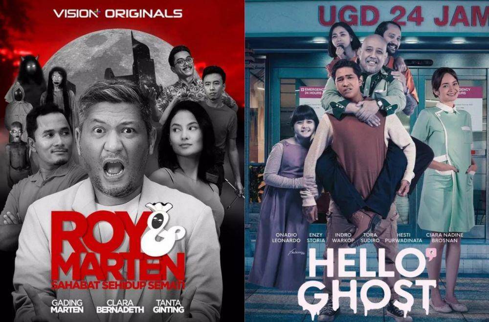 Film tentang hantu bersahabat dengan manusia (dok. Kaysinema Production / Roy dan Marten: Sahabat Sehidup Semati | dok. Falcon Pictures / Hello Ghost)