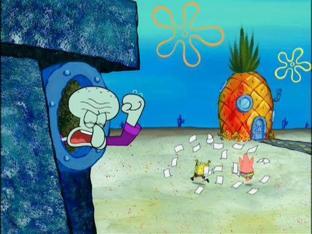 Squidward terganggu ulah SpongeBob (dok.Nickelodeon/SpongeBob SquarePants)