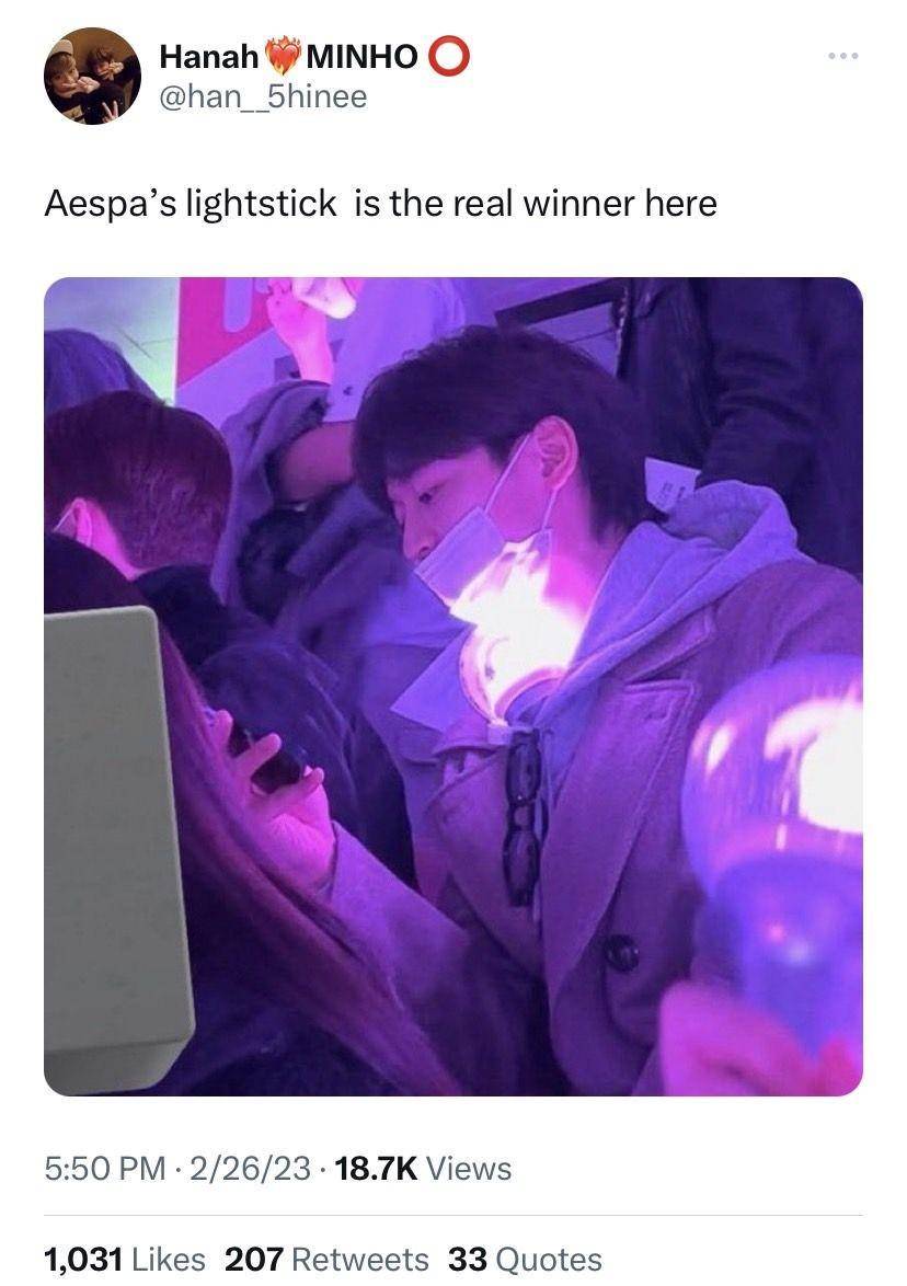potret Minhoo di konser aespa (twitter.com/@han__5hinee)