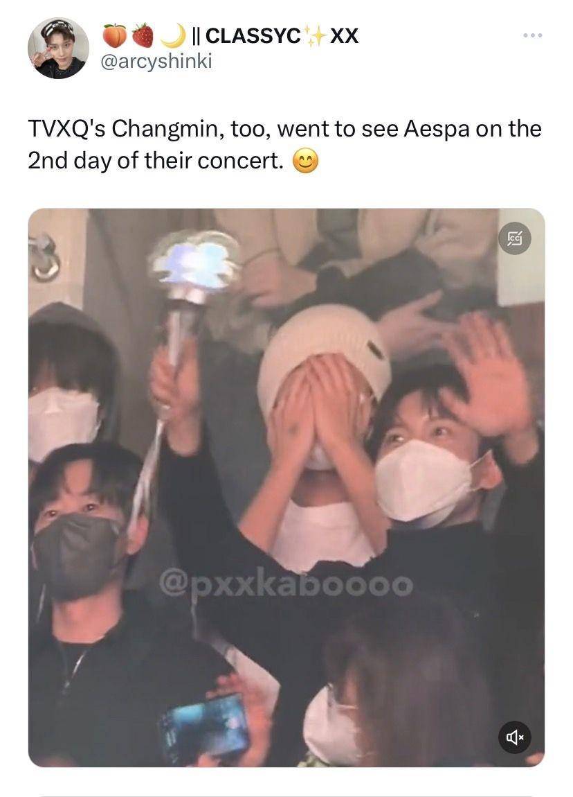Changmin dan Eunhyuk hadir di konser aespa hari kedua (twitter.com/@archyshinki)