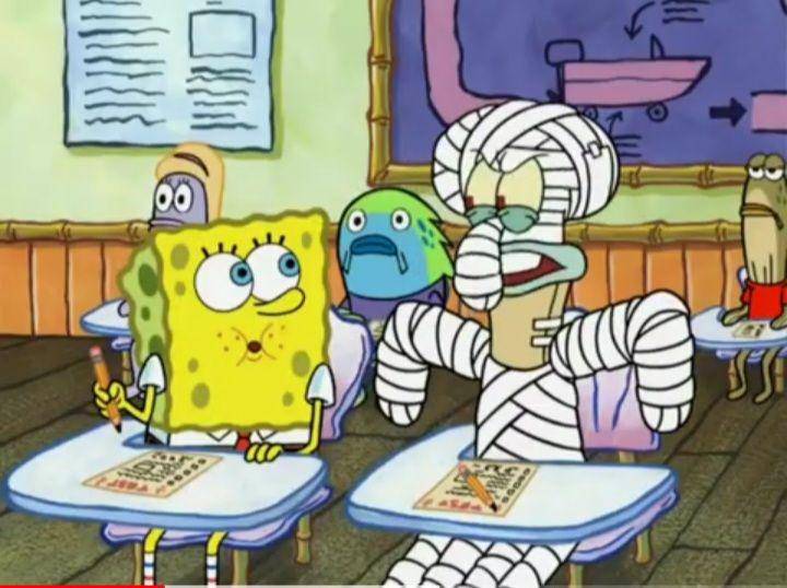 Squidward ujian sekolah (dok.Nickelodeon/SpongeBob SquarePants)