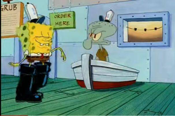 tingkah SpongeBob dengan sepatunya (dok.Nickelodeon/SpongeBob SquarePants)