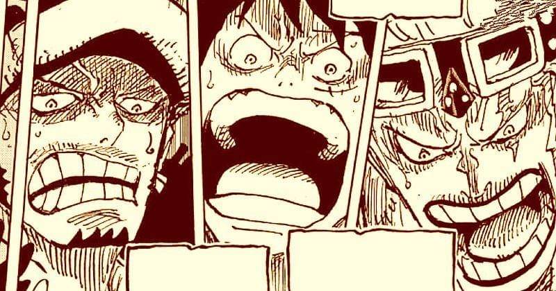 Trio Generasi Terburuk meninggalkan Wano. (mangaplus.shueisha.co.jp/One Piece)