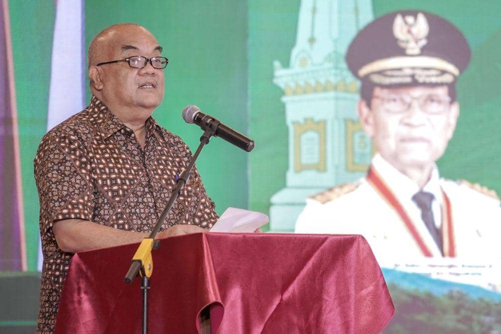 Rakor Pengawasan dan Pengendalian Alih Fungsi Lahan Pertanian, Senin (27/2/2023) di Hotel Eastparc, Yogyakarta. (Istimewa/Humas Pemda DIY).