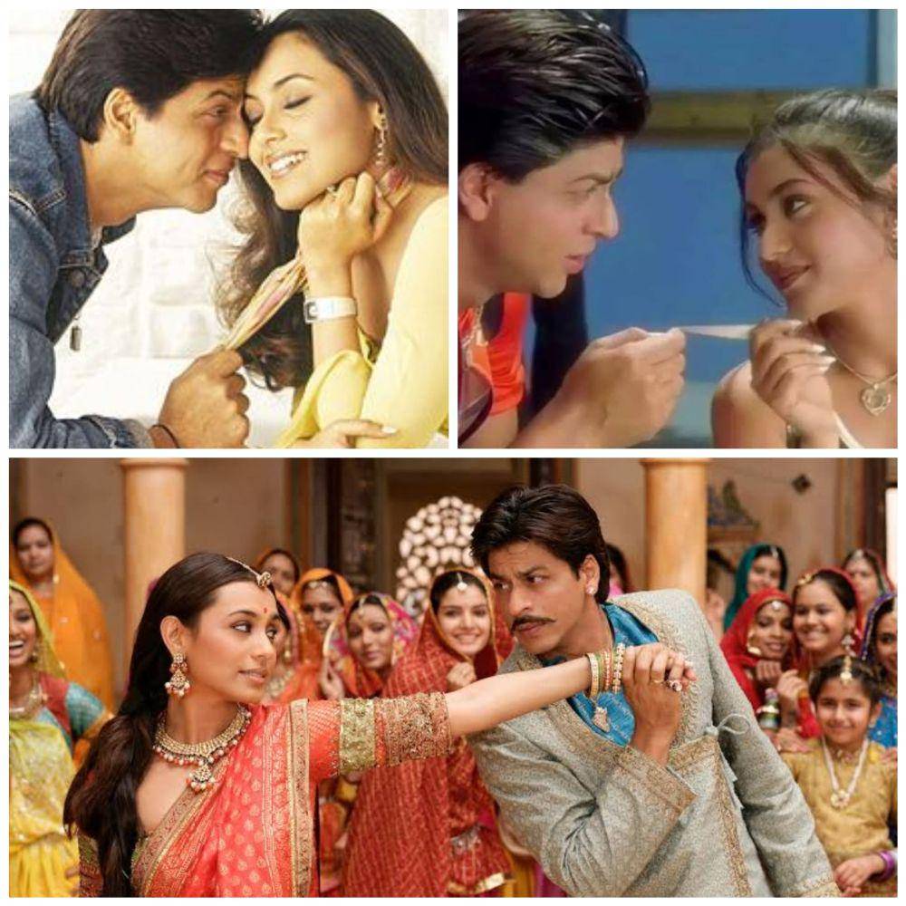 Kumpulan film Shah Rukh Khan dan Rani Mukherjee(dok. Red Chillies Entertainment/Paheli | dok. Yash Raj Films/Kuch Kuch Hota Hai | dok. UTV Motion Pictures/ Chalte Chalte)