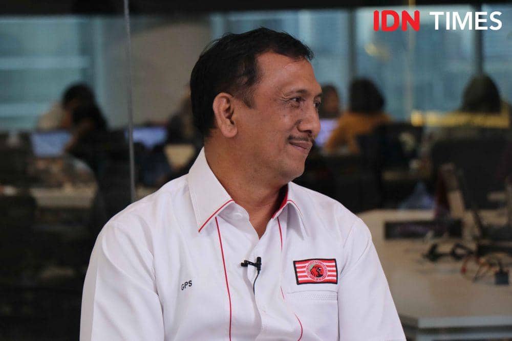 I Gede Pasek, Ketum PKN dalam Talkshow series #GenZMemilih, "Parpol Baru Bisa Kasih Apa ke Gen Z?" by IDN Times pada Rabu (1/3/2023). (IDN Times/Alya Achyarini)