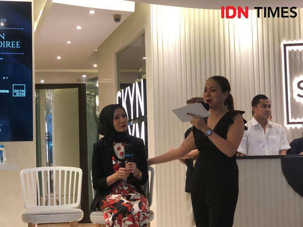 Acara media soiree yang diadakan oleh SKYN di SKYN Gym Jakarta Selatan pada Rabu (01/03/2023). (IDN Times/Nisa Zarawaki)
