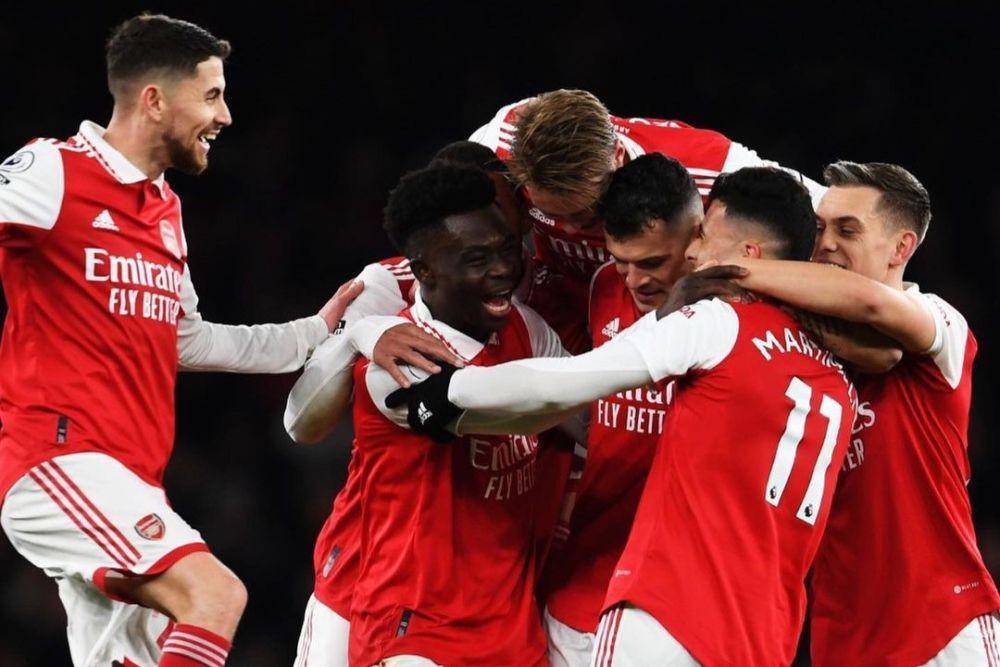 Tim Arsenal usai mengalahkan Everton (instagram.com/arsenal)