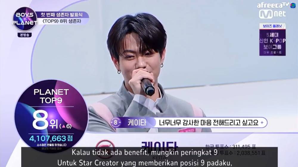 Keita peringkat 8 (afreecatv.com/kpopid)