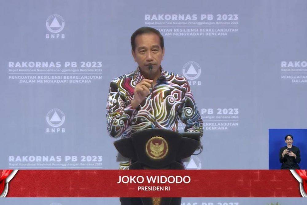 Presiden Jokowi buka Rakornas BNPB Tahun 2023 (youtube.com/BNPB Indonesia)