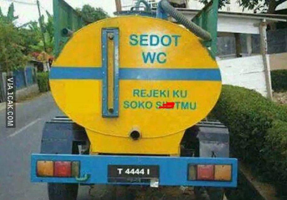 tulisan di truk sedot WC (1cak.com)