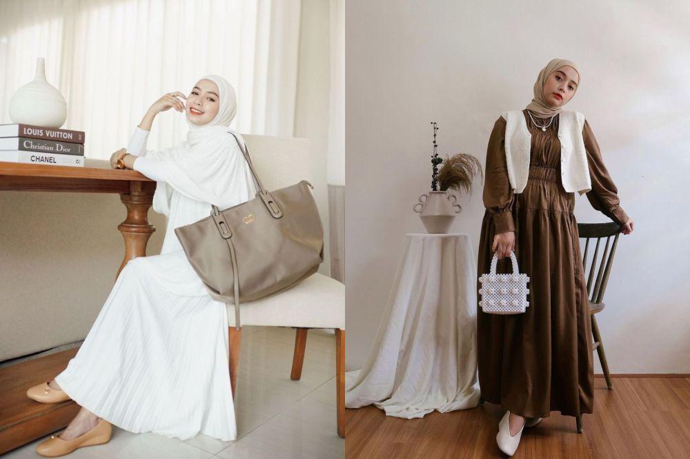 9 Ide OOTD Hijab dengan Dress ala Joyagh, Gayanya Simpel
