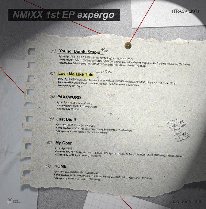 tracklist lagu NMIXX di mini album expérgo (twitter.com/NMIXX_official)