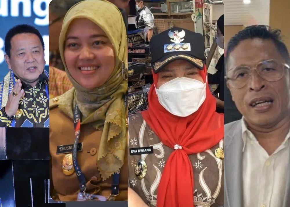 Kolase foto Gubernur Lampung Arinal Djunaidi, Wakil Gubernur Lampung Chusnunia Chalim, Wali Kota Bandar Lampung Eva Dwiana, Ketua DPRD Bandar Lampung Wiyadi. (Dok. Pemprov Lampung dan IDN Times).