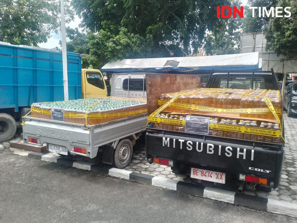 28 Ton Minyak Goreng Curah Kemasan Botol Disita Satgas Pangan Lampung!