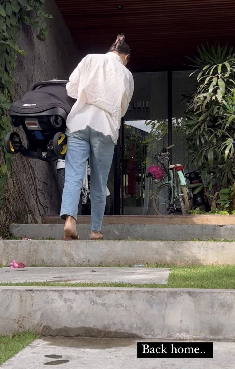 Jennifer usai kembali antar anak ke sekolah (instagram.com/jenniferbachdim)