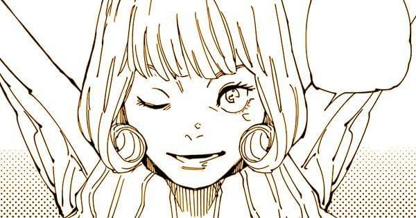 Hana bertanya apa yang sedang dibicarakan Yuji dan Megumi ( Dok. Shueisha / Jujutsu Kaisen )