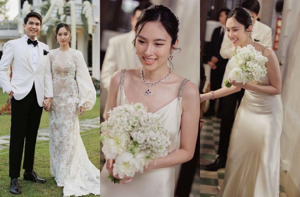 10 Referensi Style Resepsi Pernikahan Nong Poy, Classy Nuansa Putih!