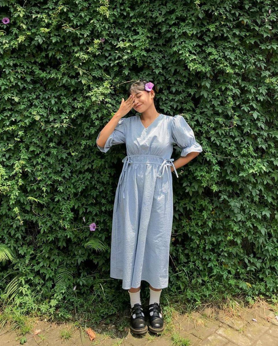 referensi korean style dengan dress ala selebgram (instagram.com/avindayp)