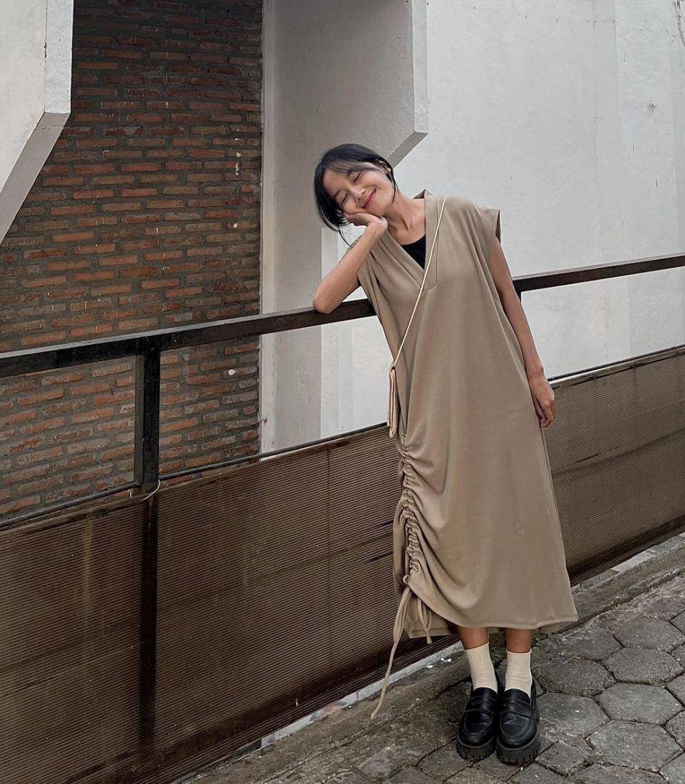 referensi korean style dengan dress ala selebgram (instagram.com/aasyabill)