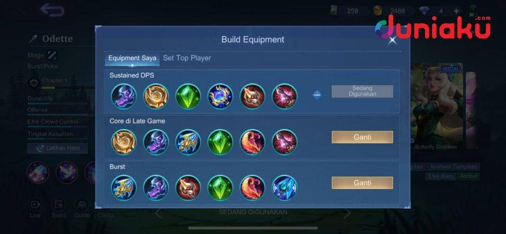 Build Odette (dok. Moonton/Mobile Legends)
