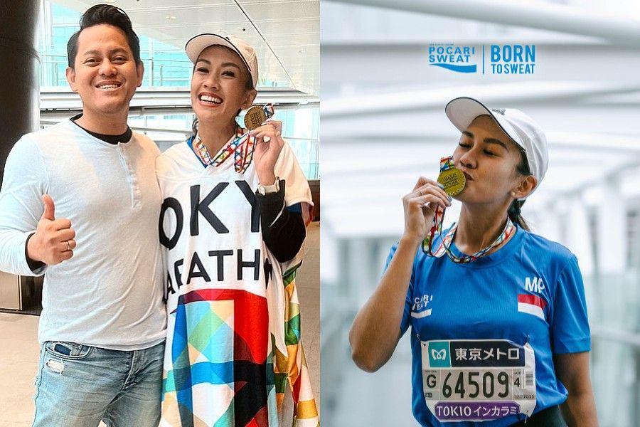 9 Potret Melanie Putria Dapat Medali di Tokyo Marathon 2023, Gokil!