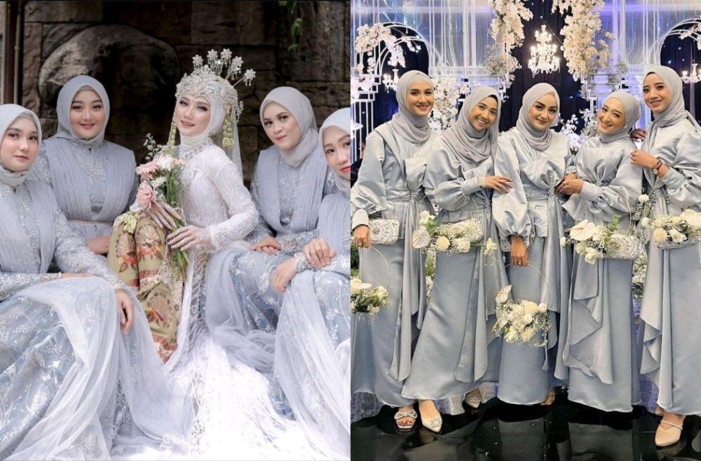 10 Ide Gaun Bridesmaid Warna Abu-abu, Model Beragam dan Look Elegan!
